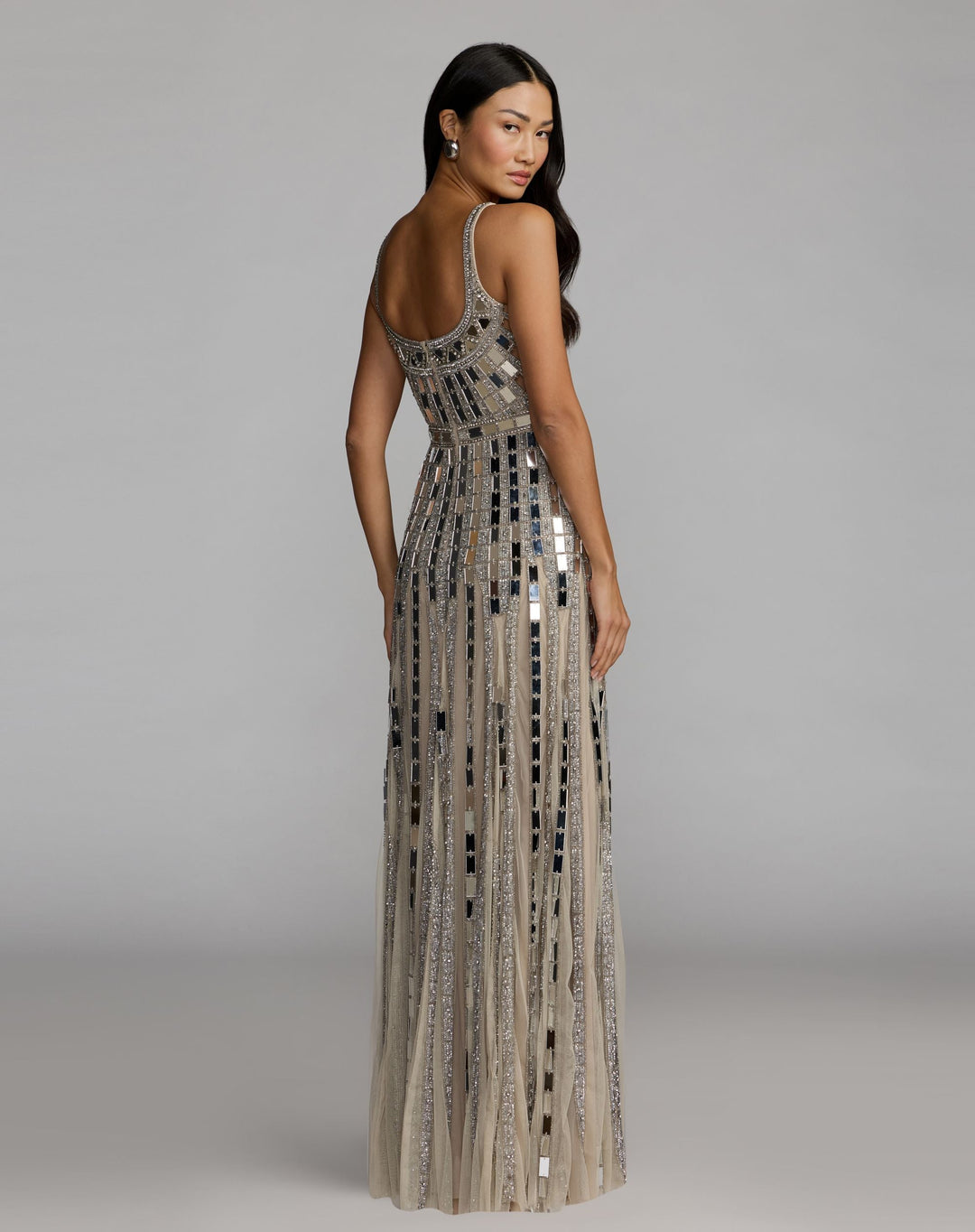 Mac Duggal 10179 Mirror Embellished Sleeveless Evening Gown