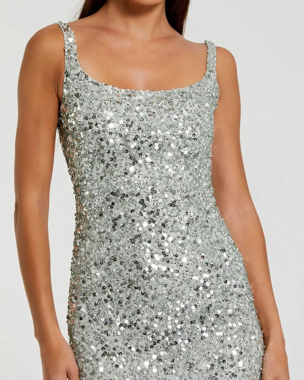 Mac Duggal 10705 Sequined Low Back Slip Gown