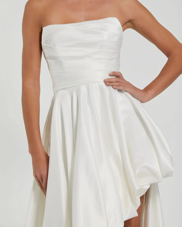 Mac Duggal 11685 Strapless Ruched High Low Gown