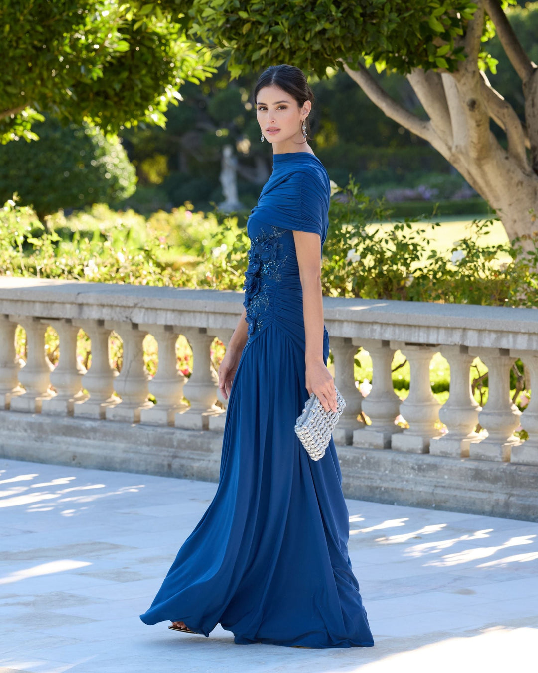 Mac Duggal 13244 Embellished Jersey Draped Column Gown