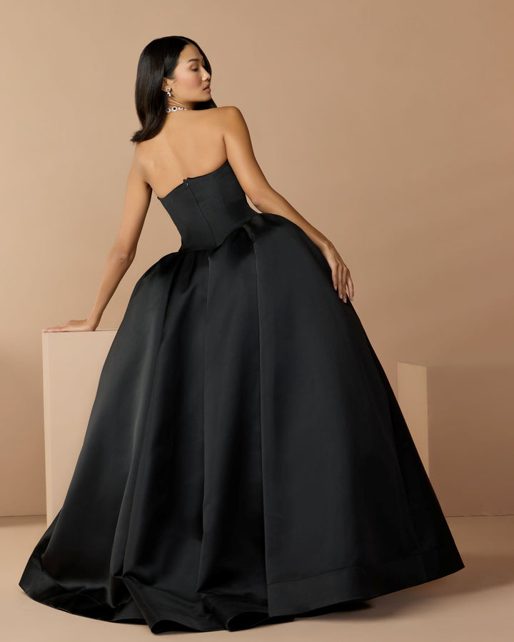 Mac Duggal 21259 Strapless Satin Corset Ball Gown