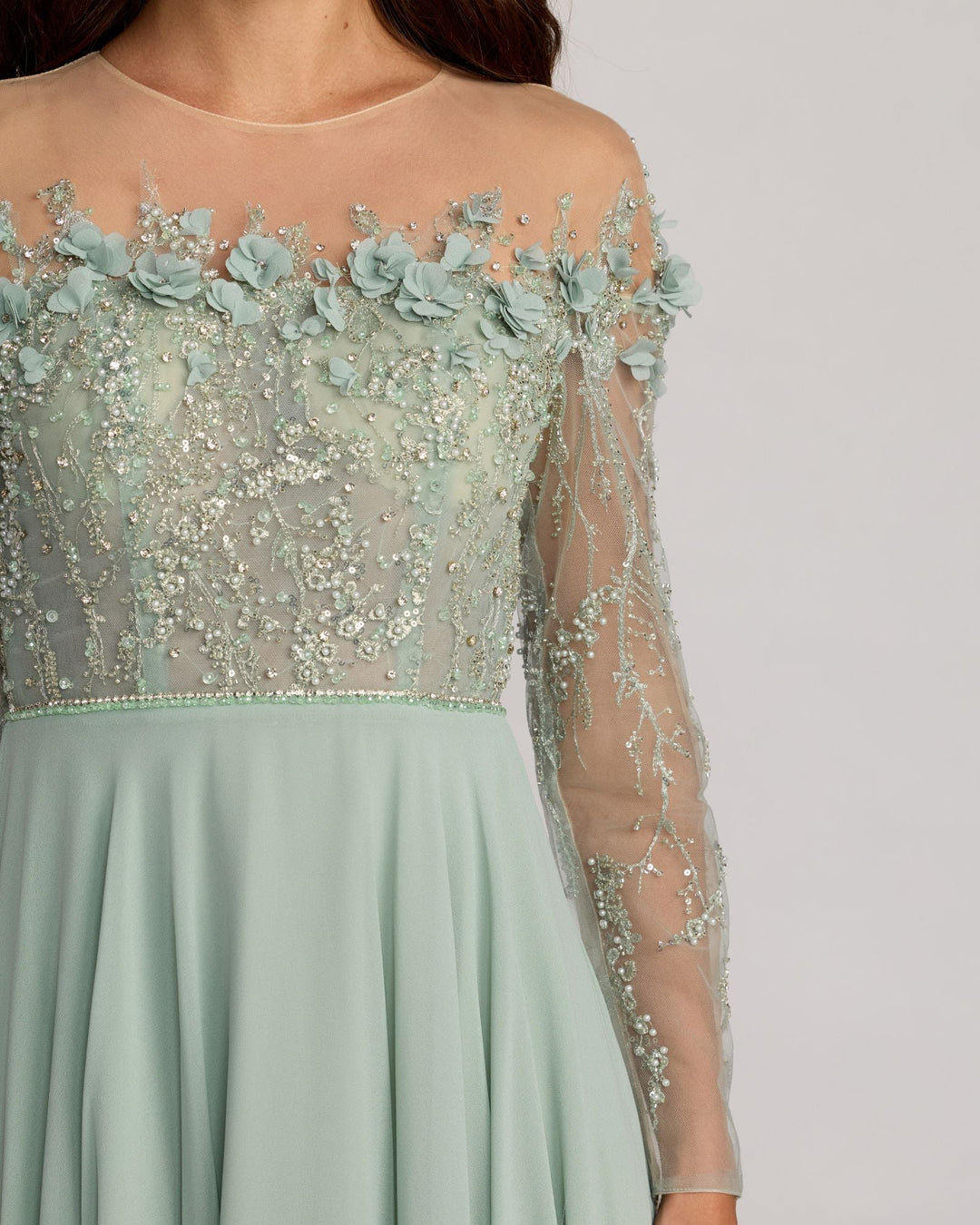 Mac Duggal 21315 Embellished Off the Shoulder Gown With 3D Flowers