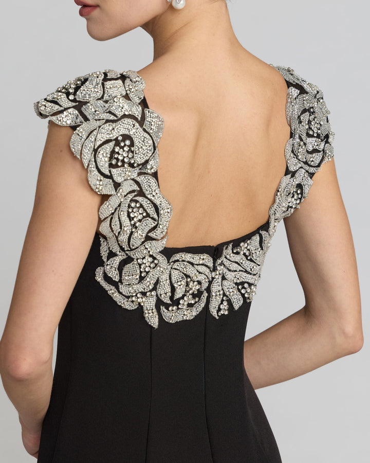 Mac Duggal 2318 Beaded Floral Appliqué Mermaid Gown