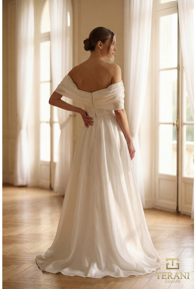 Terani 251M4044-S Off-the-Shoulder Sweetheart Corset Bridal Dress