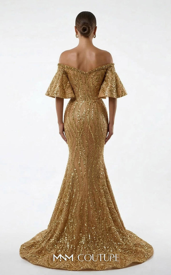Fouad Sarkis 2529A Sweetheart Off-the-Shoulder Corset Couture Dress