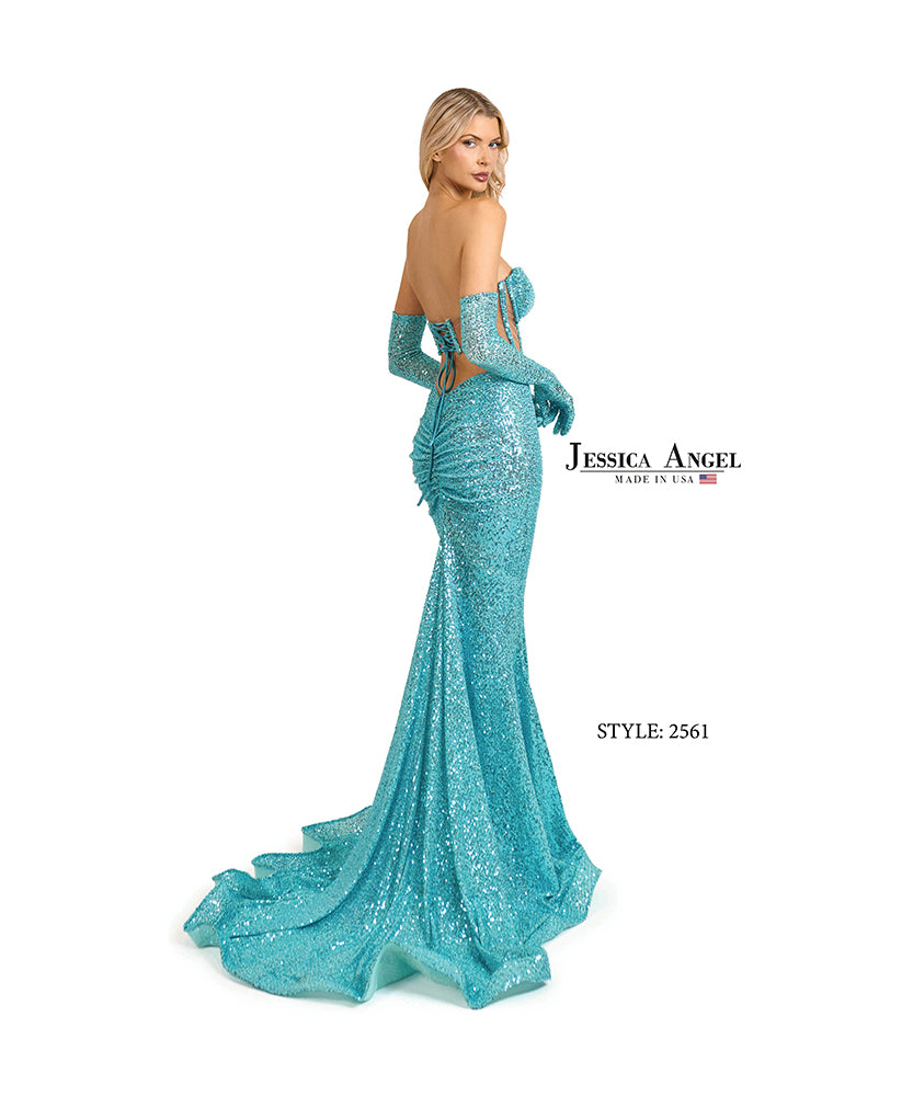 Jessica Angel 2561 lace-up corset back mermaid gown back view