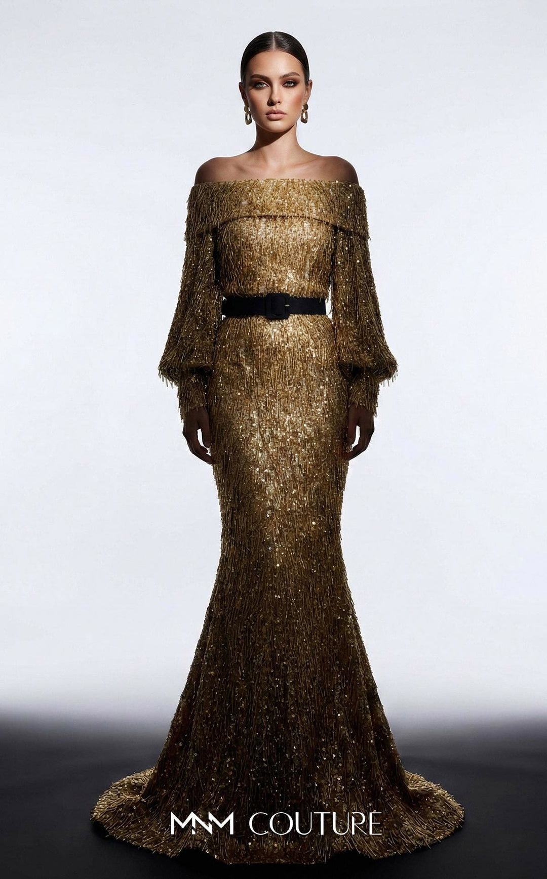 MNM 2752A Off-Shoulder Fitted Mermaid Couture Dress