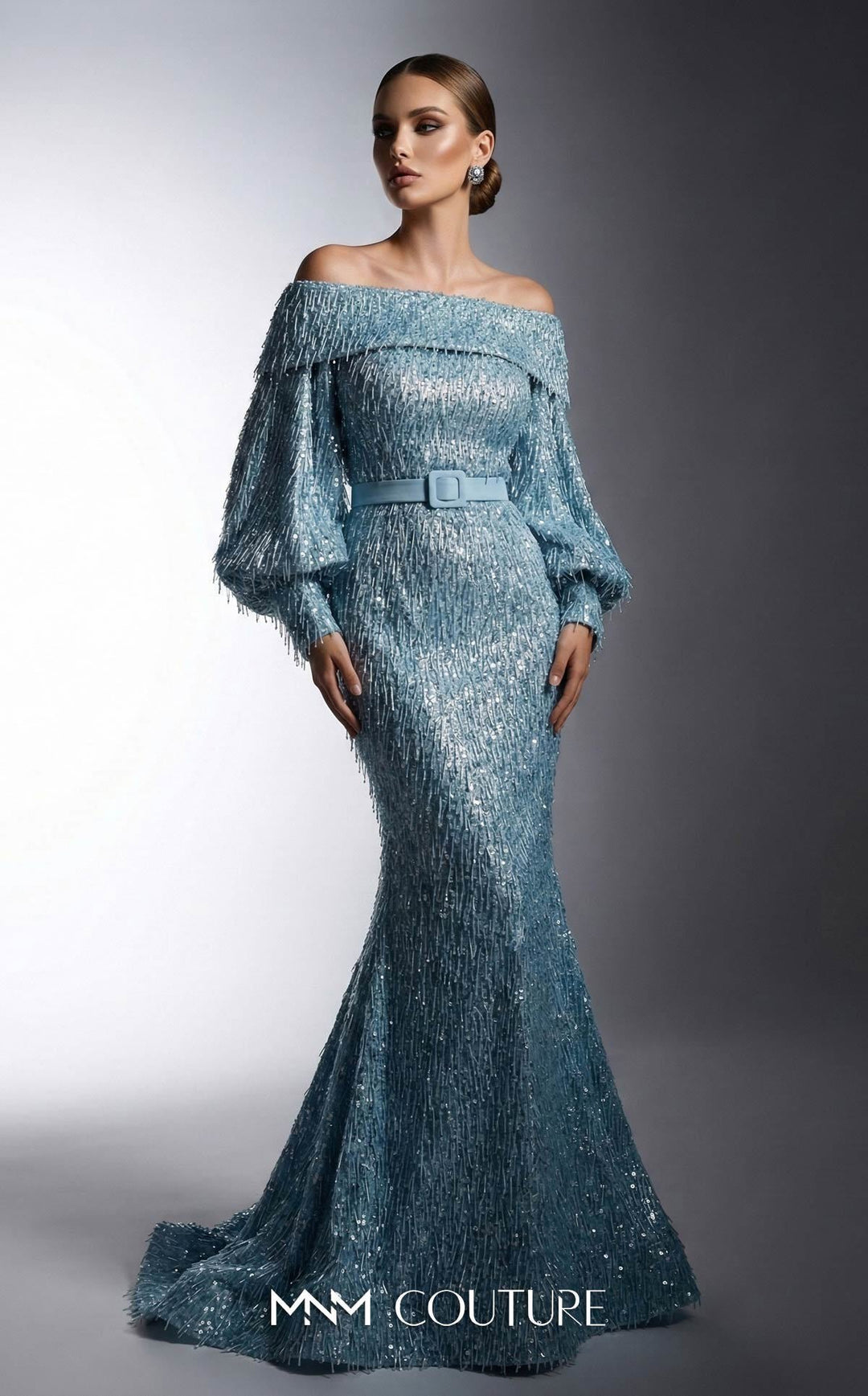 MNM 2752A Off-Shoulder Fitted Mermaid Couture Dress