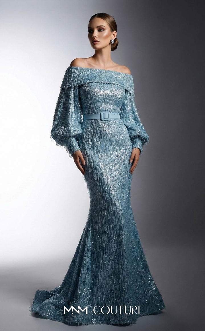 MNM 2752A Off-Shoulder Fitted Mermaid Couture Dress
