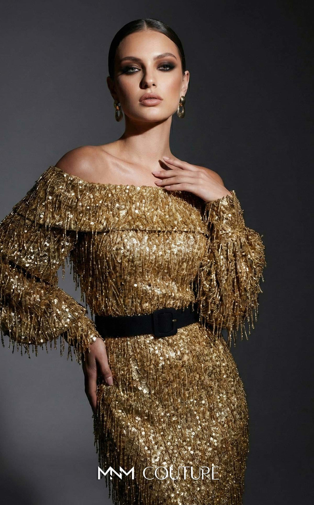 MNM 2752A Off-Shoulder Fitted Mermaid Couture Dress