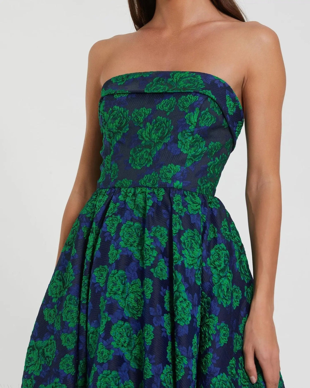 Mac Duggal 27594 and Brocade Strapless A Line Midi Dress