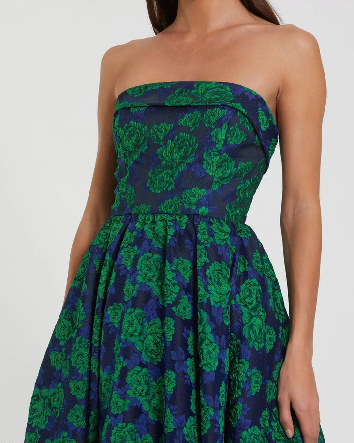 Mac Duggal 27594 and Brocade Strapless A Line Midi Dress