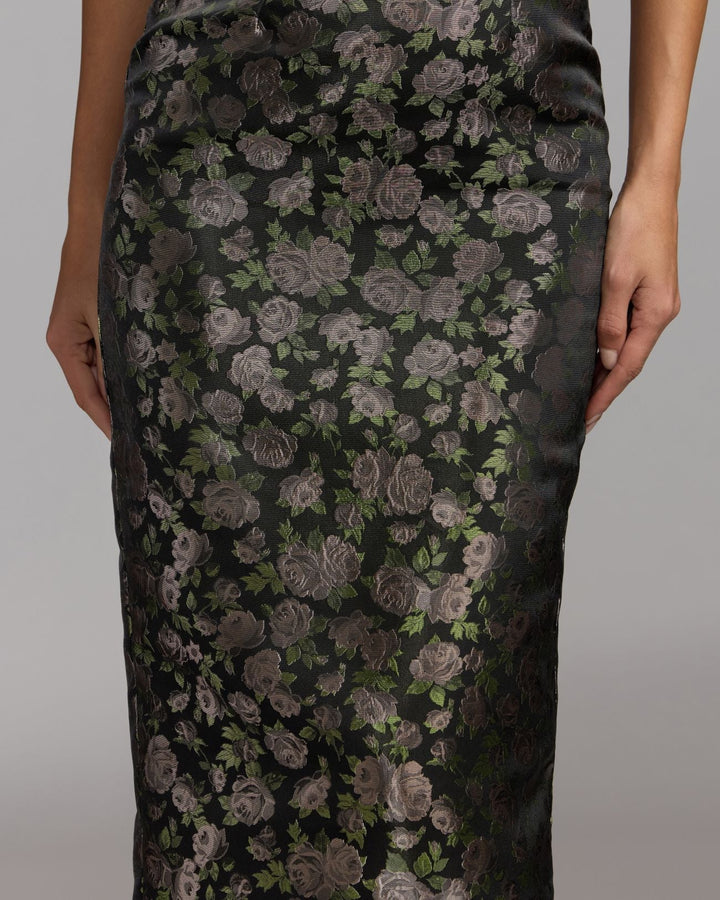 Mac Duggal 27882 Floral Brocade Midi Dress