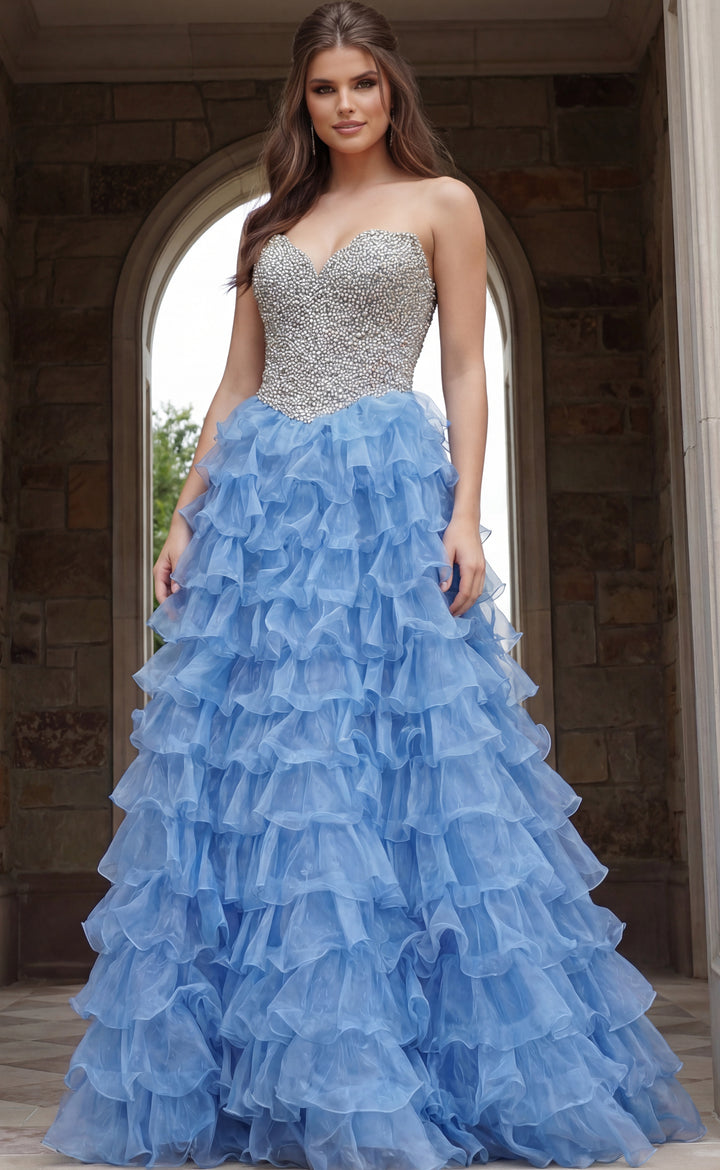 Jovani 45341 Beaded Strapless Ball Gown Dress