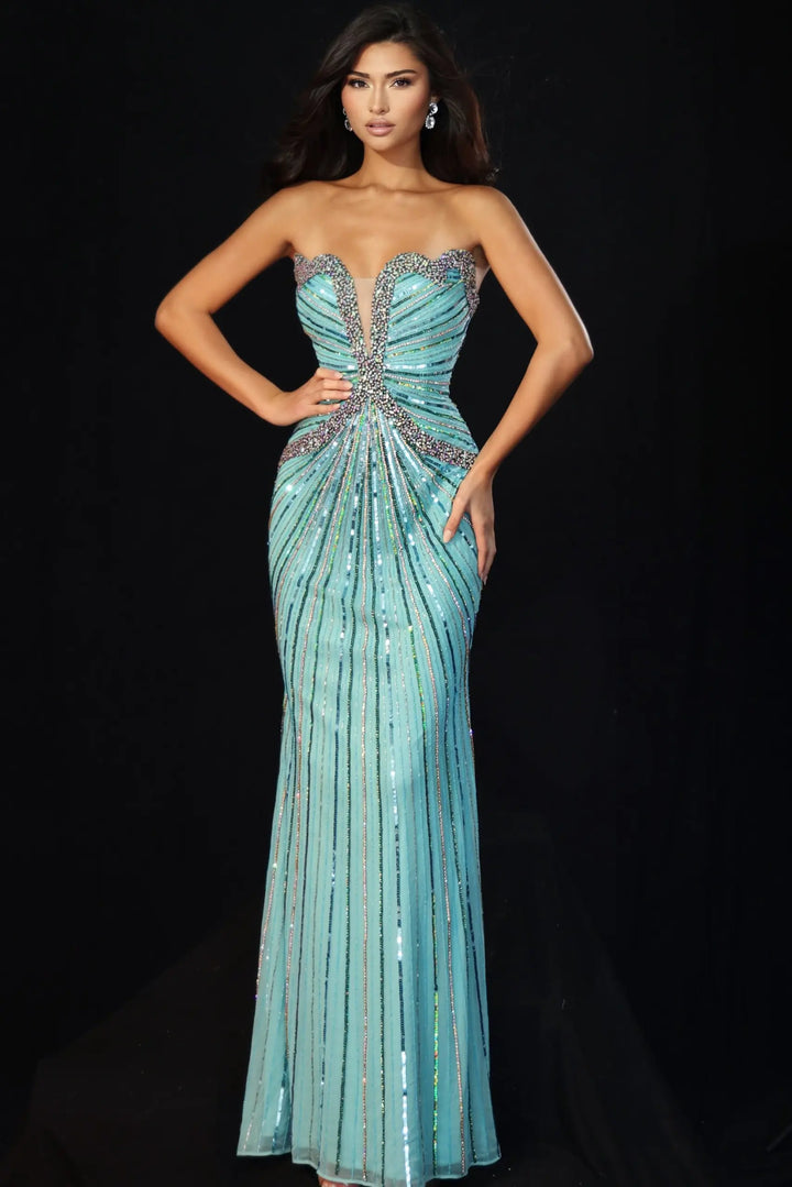 Jovani 49224 beaded gown view 6