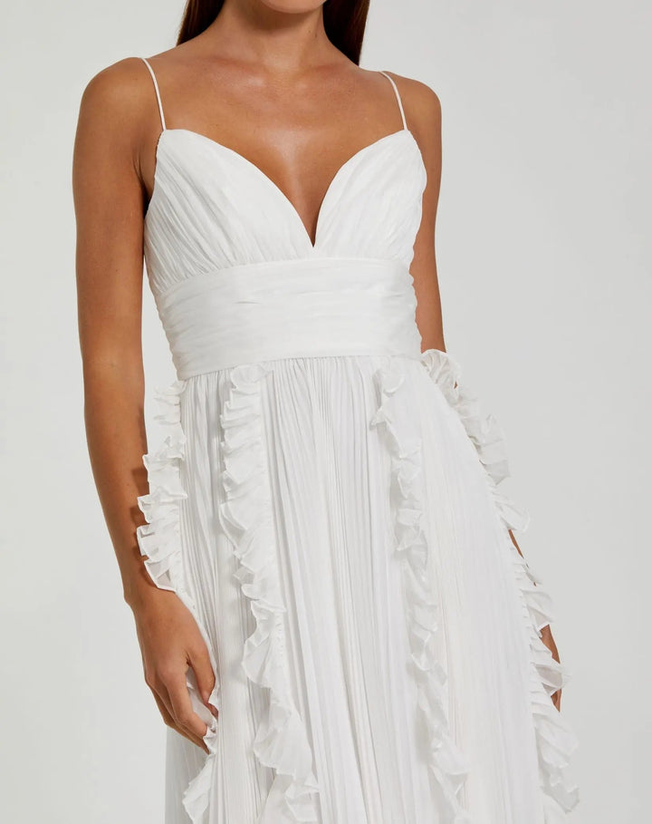 Mac Duggal 49533 Pleated Sleeveless Flowy Chiffon Gown