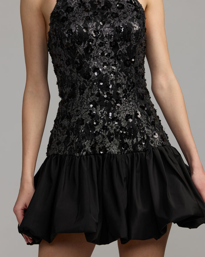 Mac Duggal 50207 Embellished Lace Bubble Hem Mini Dress