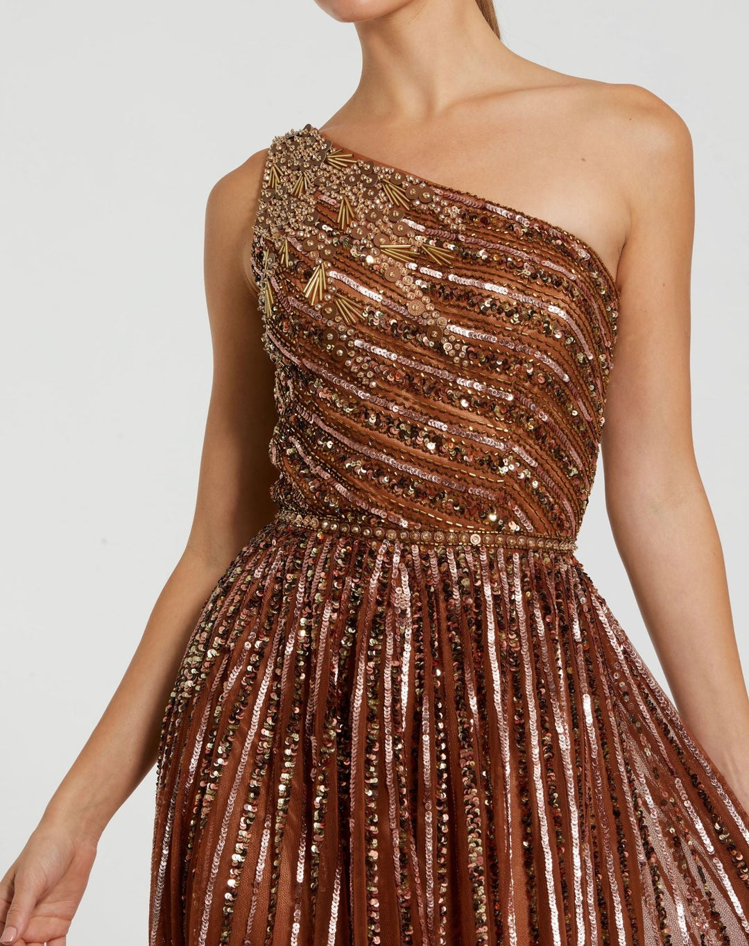 Mac Duggal 5220 Embellished One Shoulder A-Line Gown