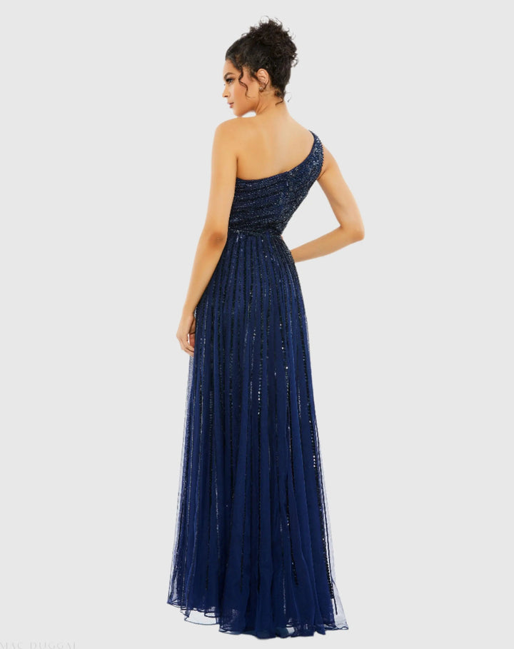 Mac Duggal 5220 Embellished One Shoulder A-Line Gown