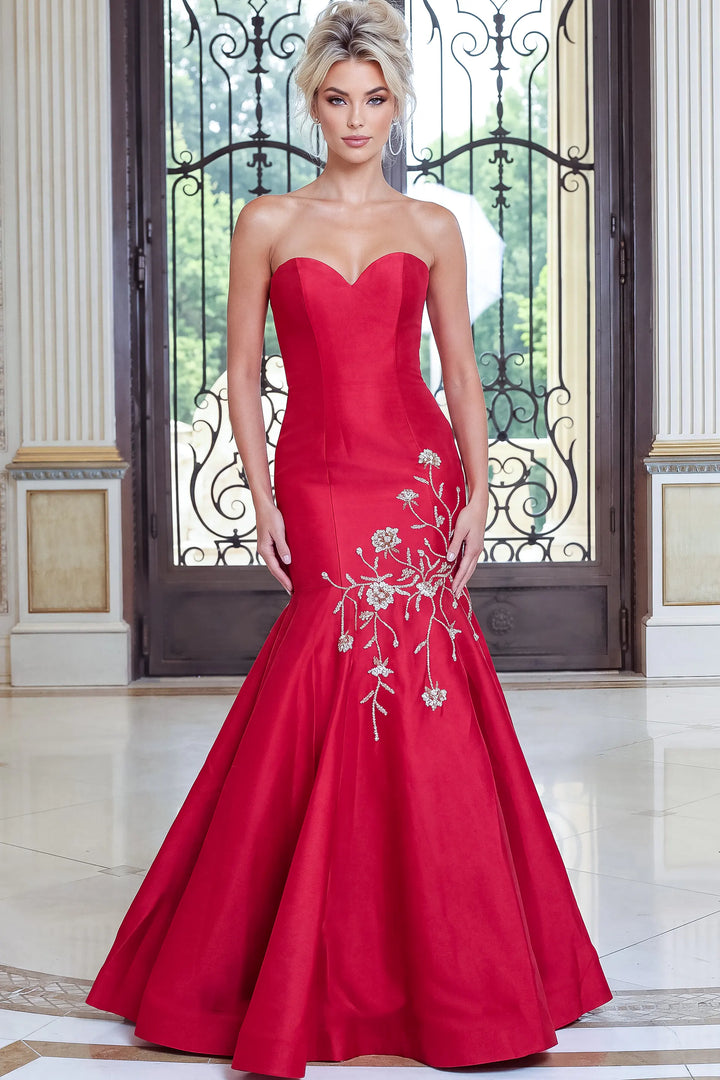 Jovani 53140 strapless embroidered mermaid evening gown view 2