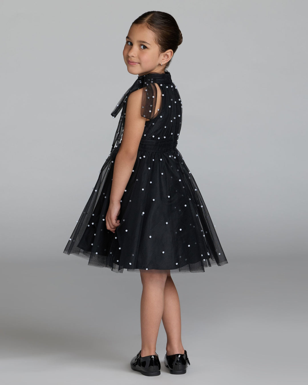 Mac Duggal 56543 Girls Pearl Beaded Tulle Mini Dress