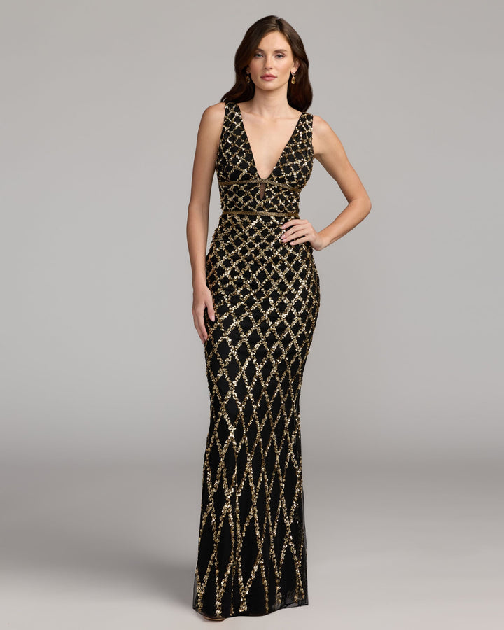Mac Duggal 5669 Sequin Embellished Sleeveless Column Gown