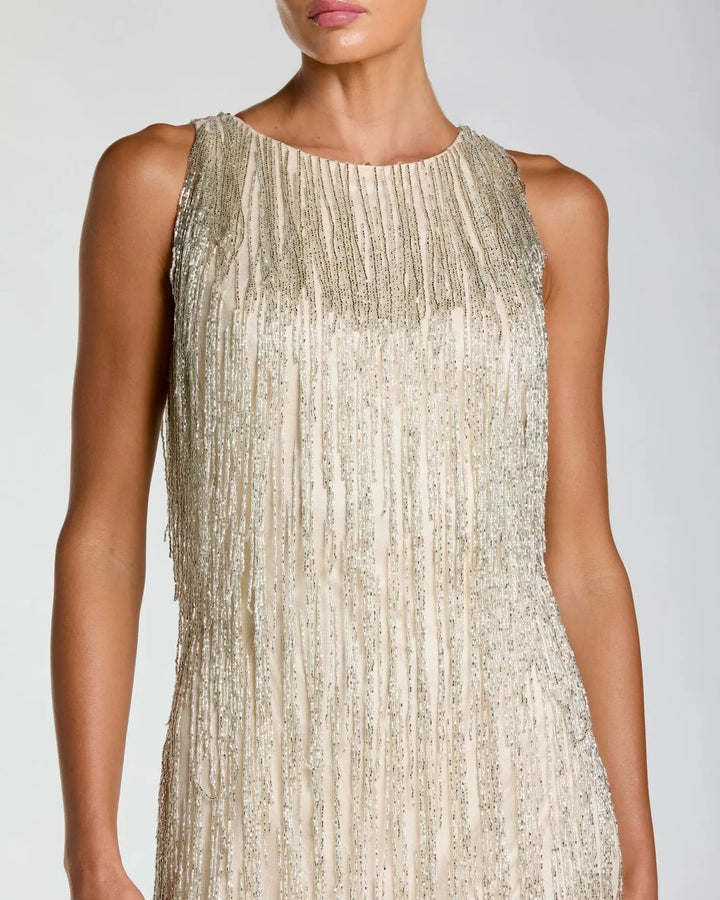 Mac Duggal 5934 Beaded Fringe Mini Dress