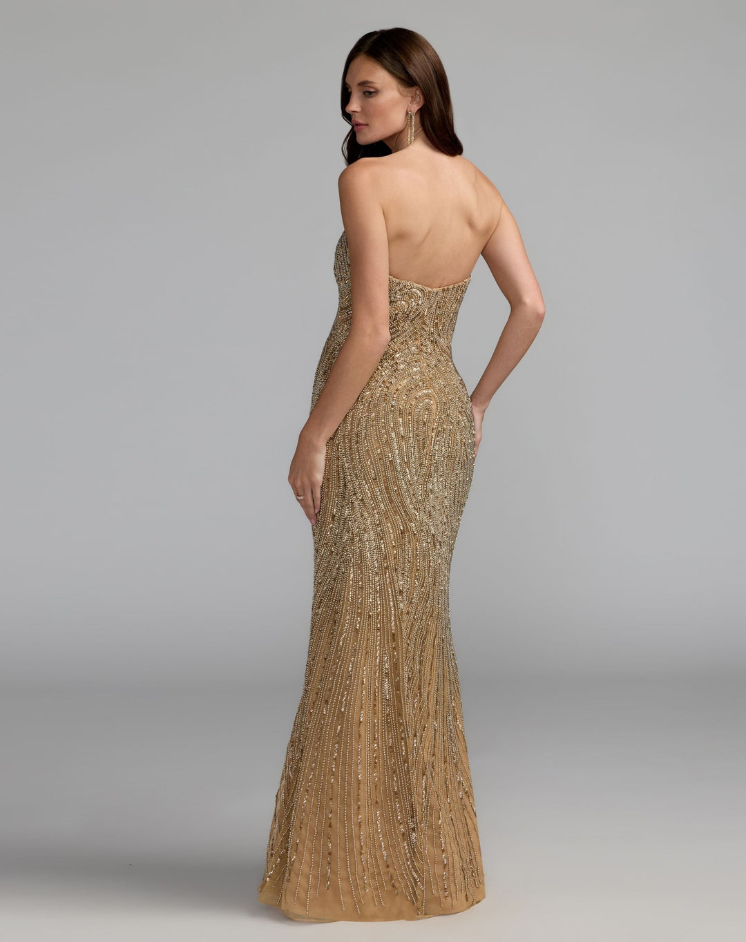Mac Duggal 6292 Swirl Embellished Strapless Column Gown