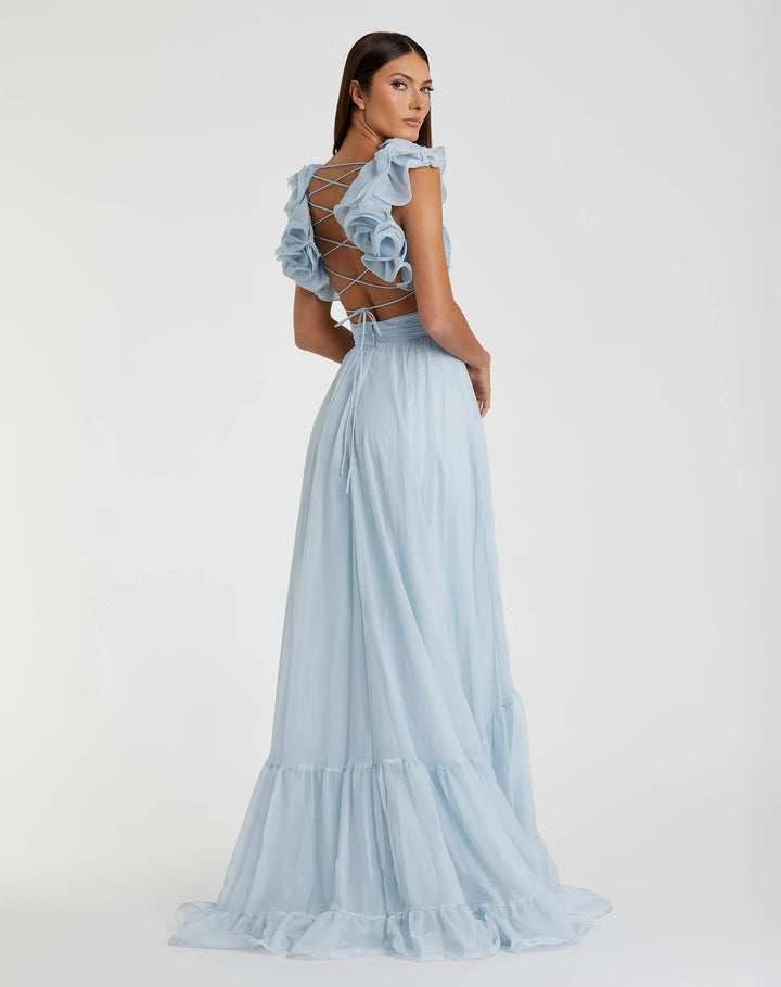 Mac Duggal 67911 Ruffle Tiered Cut-Out Chiffon Gown