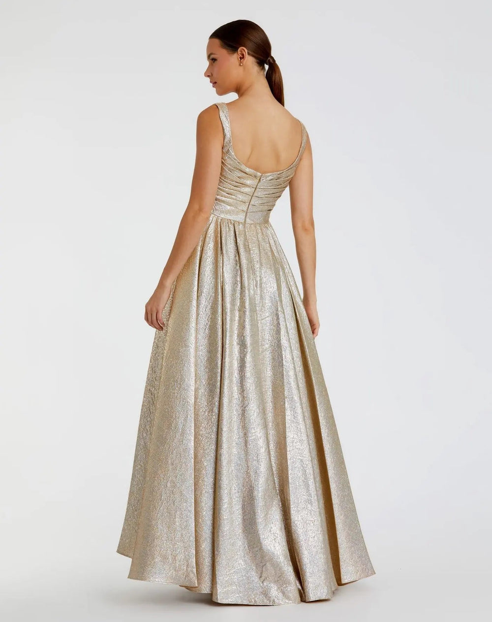 Mac Duggal 68349 Metallic Pleated Bodice Ballgown