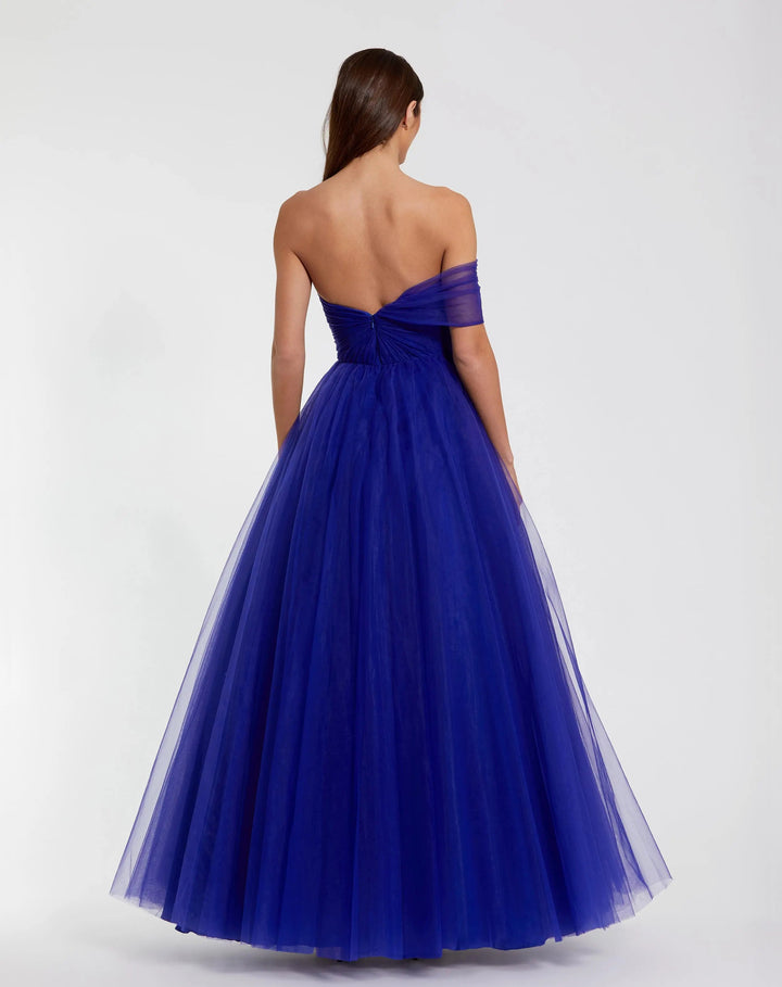 Mac Duggal 68713 One Side Off the Shoulder Bustier Ball Gown