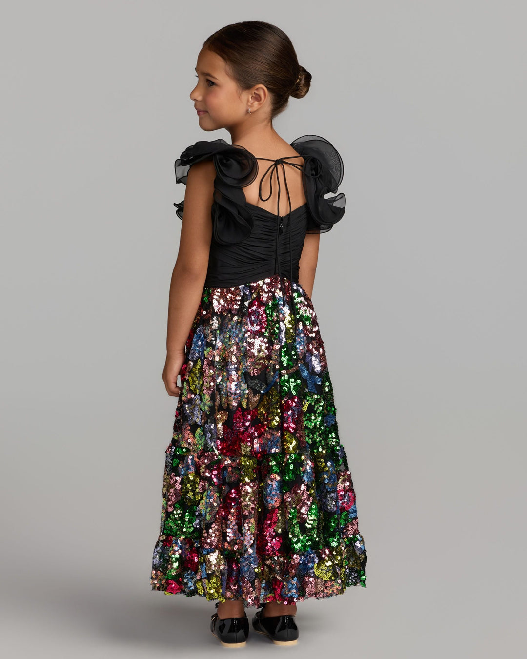 Mac Duggal 69317 Girls Ruffle Sleeve Sequin Dress