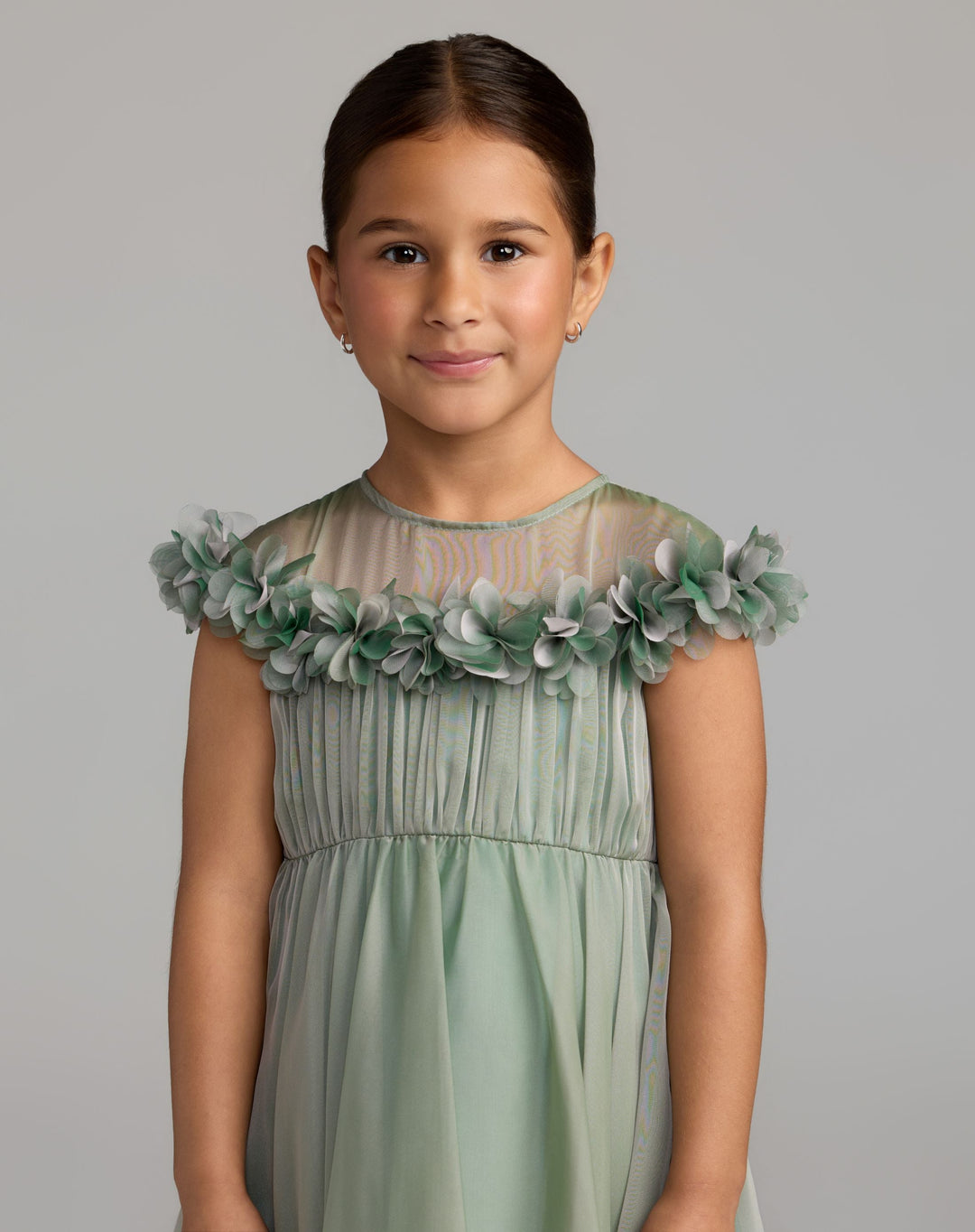 Mac Duggal 69319 Girls Midi Dress With 3D Flowers