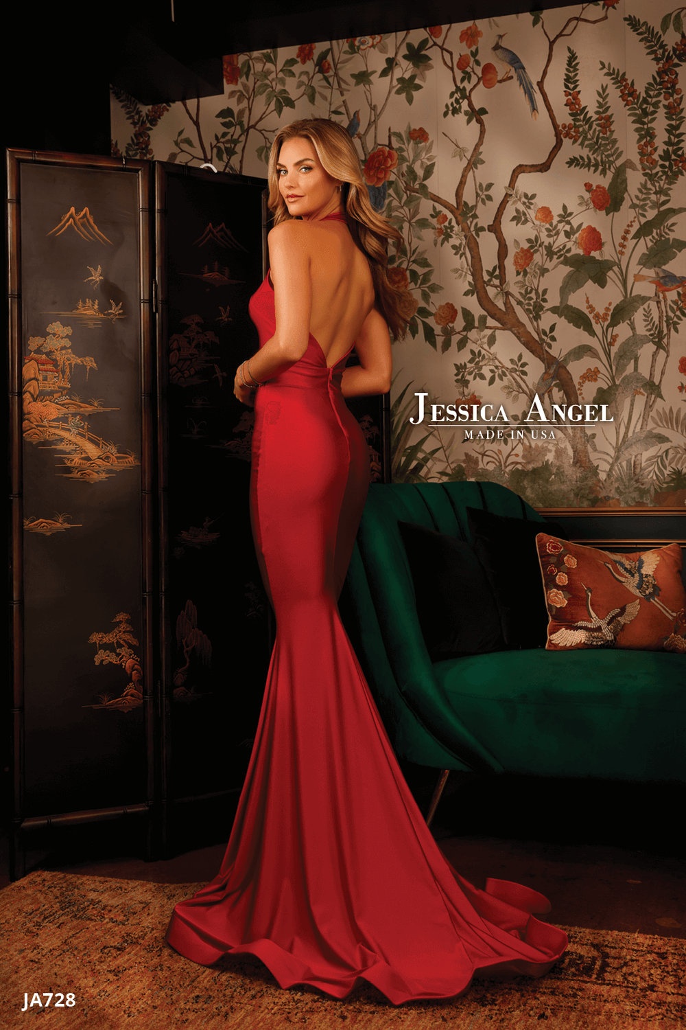 Jessica Angel 728 open back mermaid gown back view