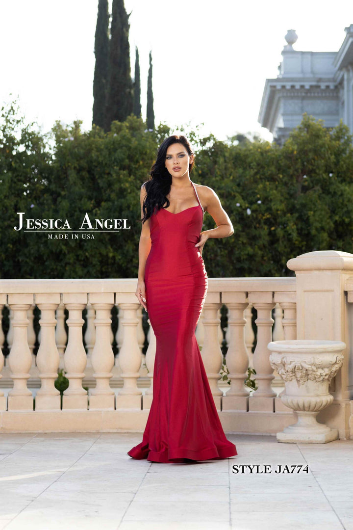 Jessica Angel 774 jersey mermaid gown front view