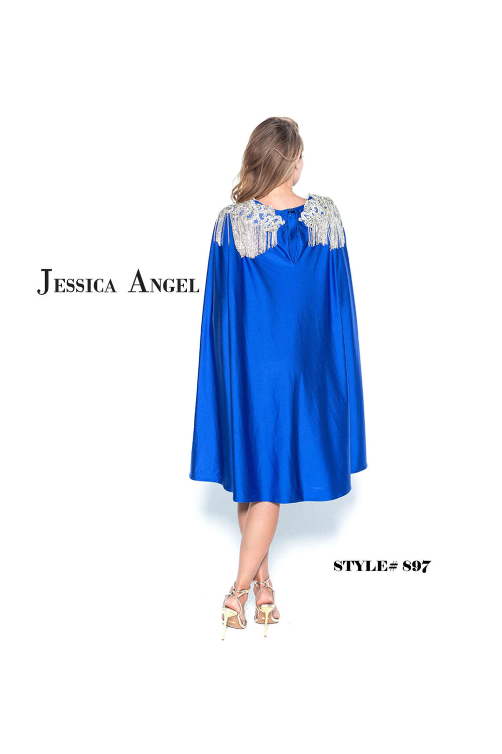 Jessica Angel 897 embellished cape back view