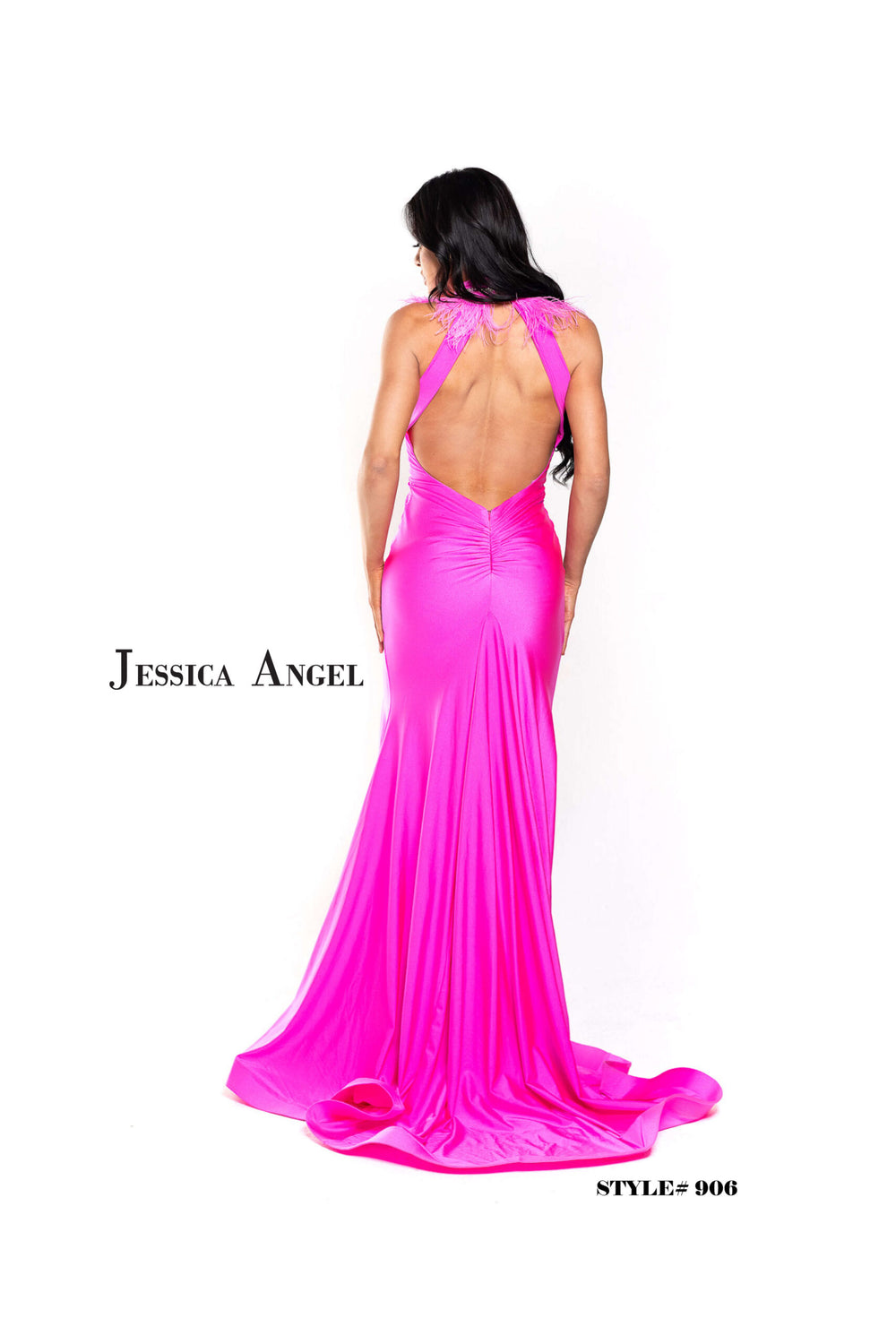 Jessica Angel 906 halter keyhole back gown back view