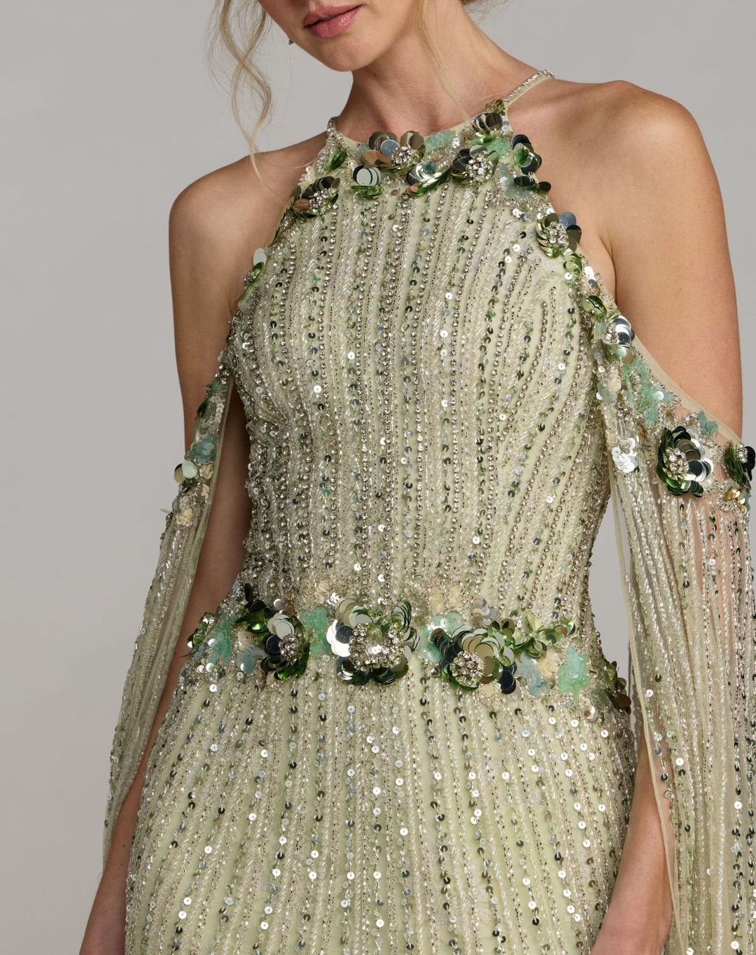 Mac Duggal 94308 Embellished Column Gown With Cape Sleeves