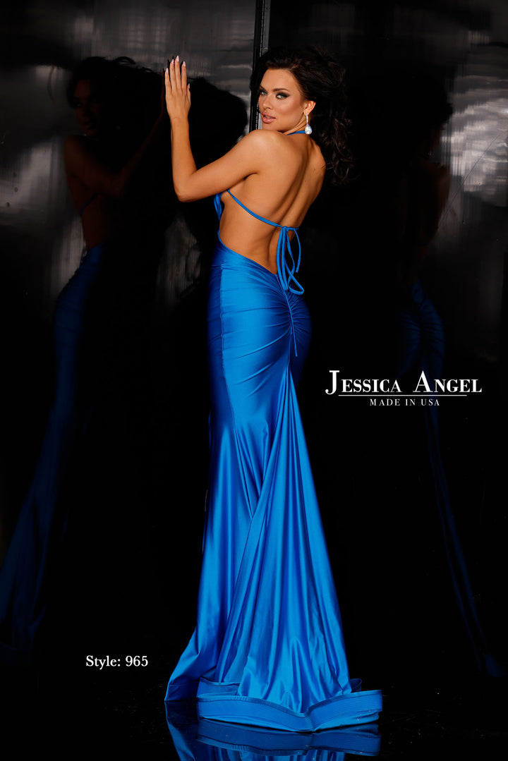 Jessica Angel 965 open tie back mermaid gown back view