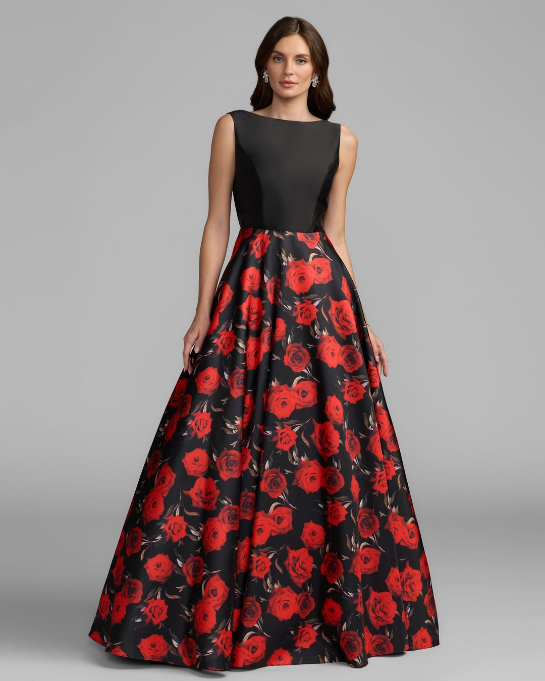 Mac Duggal 56469 Floral Open Back Ball Gown