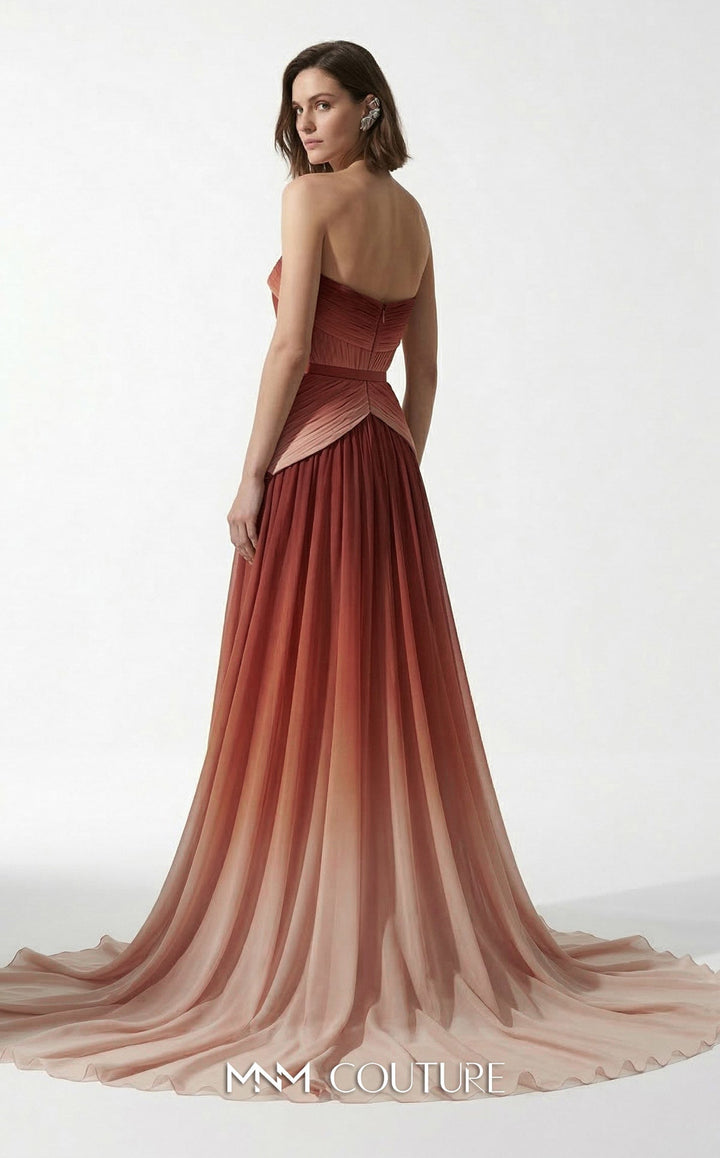 MNM Couture Style E0153 Ethereal Chiffon Strapless Empire A-Line Dress - FOSTANI.com