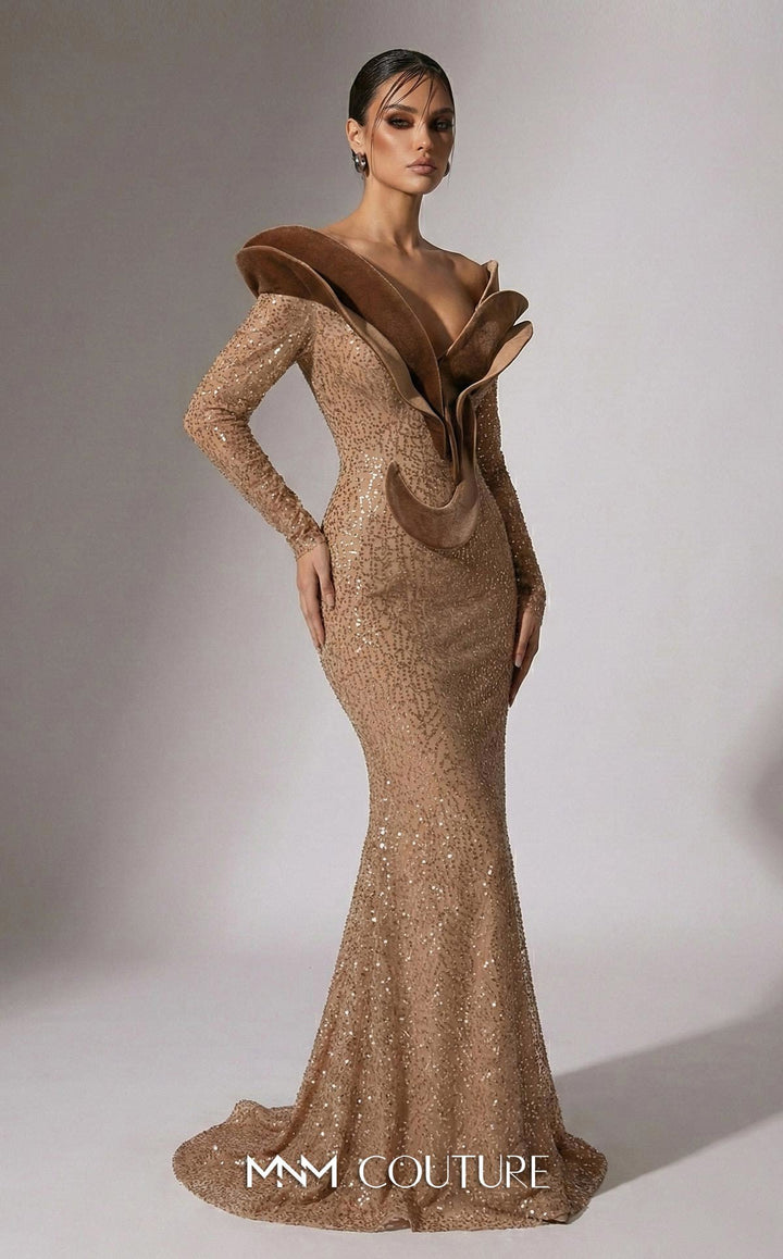 Fouad Sarkis F02896A Off-the-Shoulder Corset Couture Dress