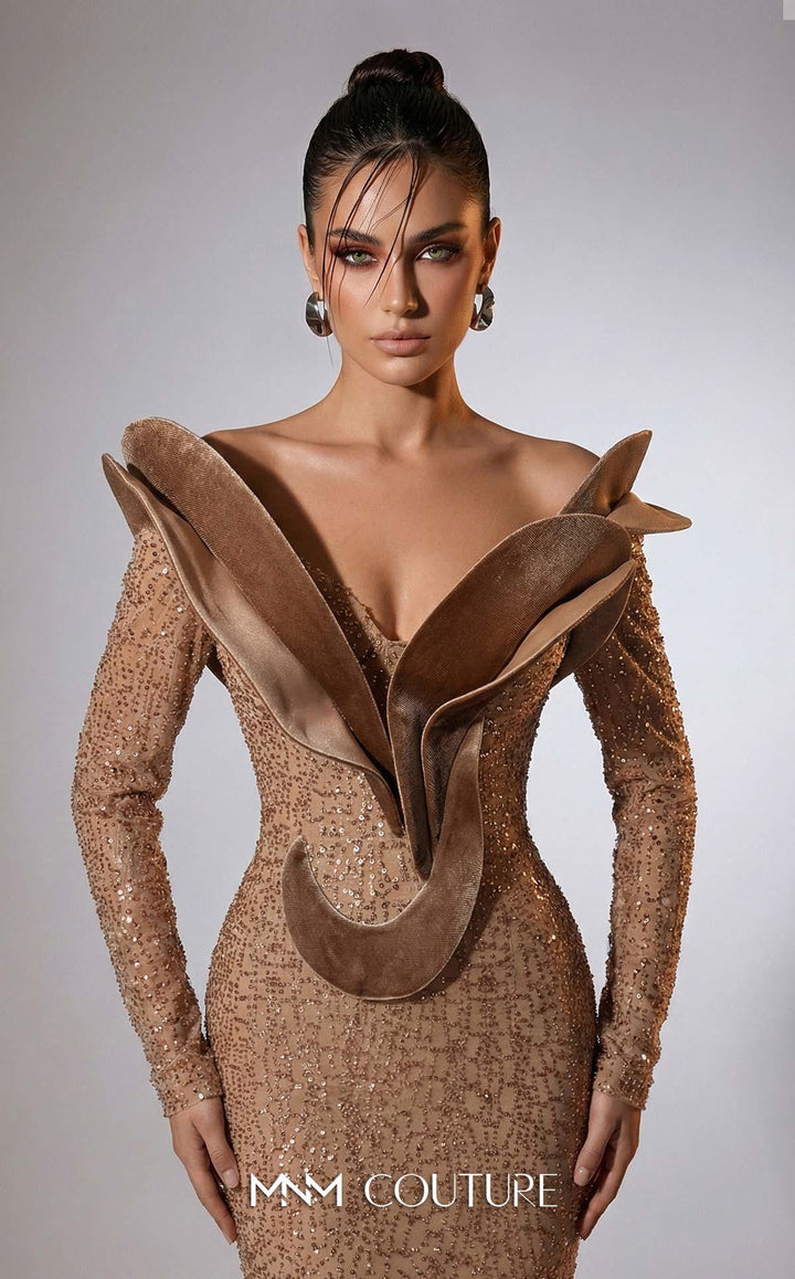 Fouad Sarkis F02896A Off-the-Shoulder Corset Couture Dress