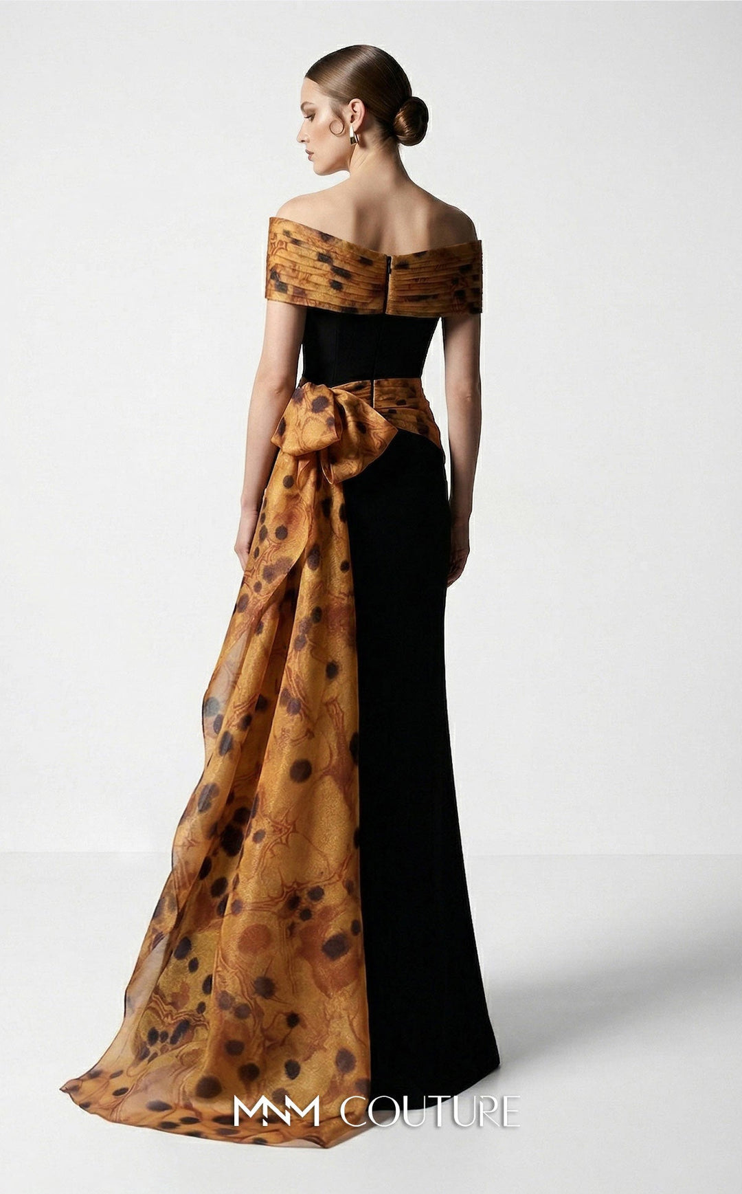 Fouad Sarkis F03043 Off-the-Shoulder Cap Sleeve Sheath Couture Dress