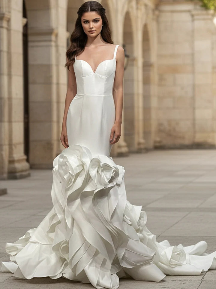 Jovani JB45569 Sculpted Ruffled Mermaid Bridal Gow
