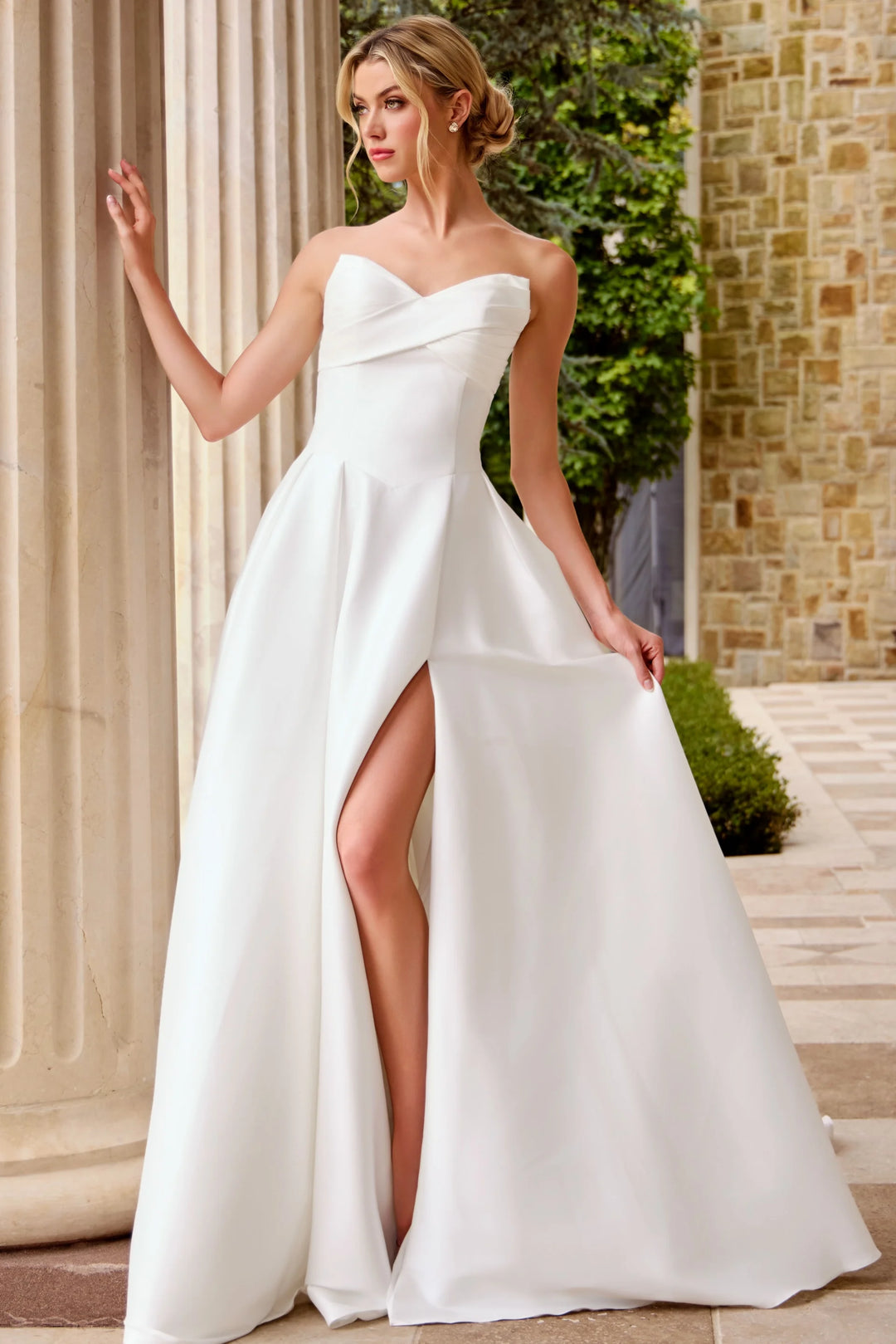 Jovani JB46880 Strapless Sweetheart Satin Wedding Dress