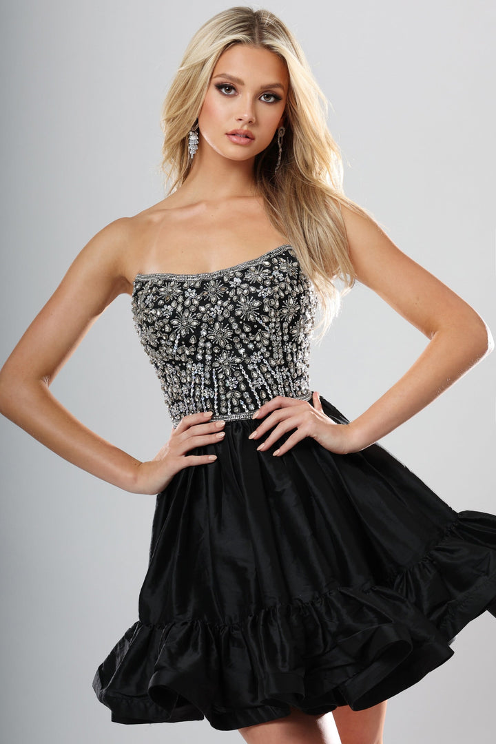 Jovani 52439 Strapless Sweetheart Crystal-Embellished Homecoming Dress