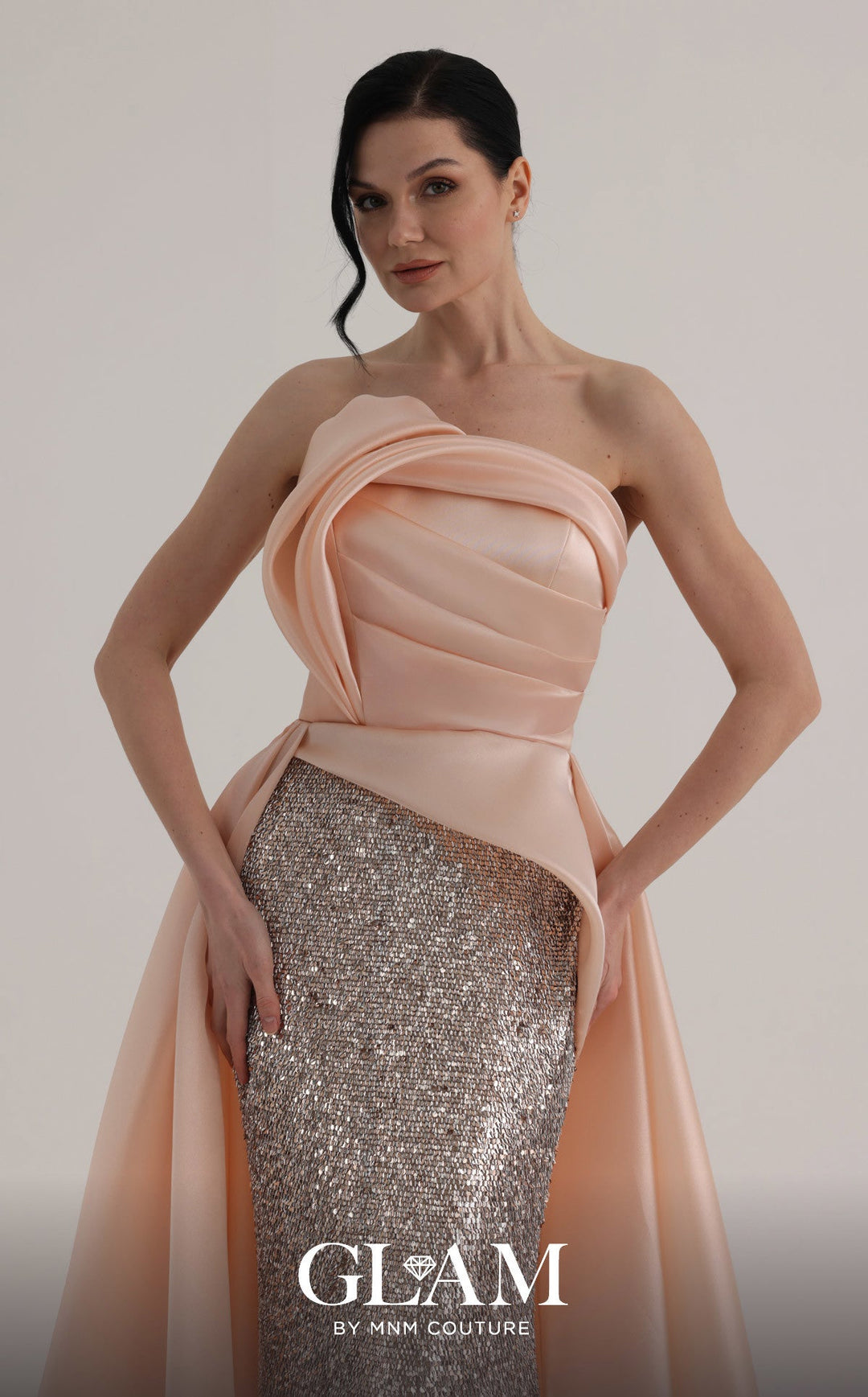 MNM Couture O07863 Strapless Sleeveless A-Line Couture Dress