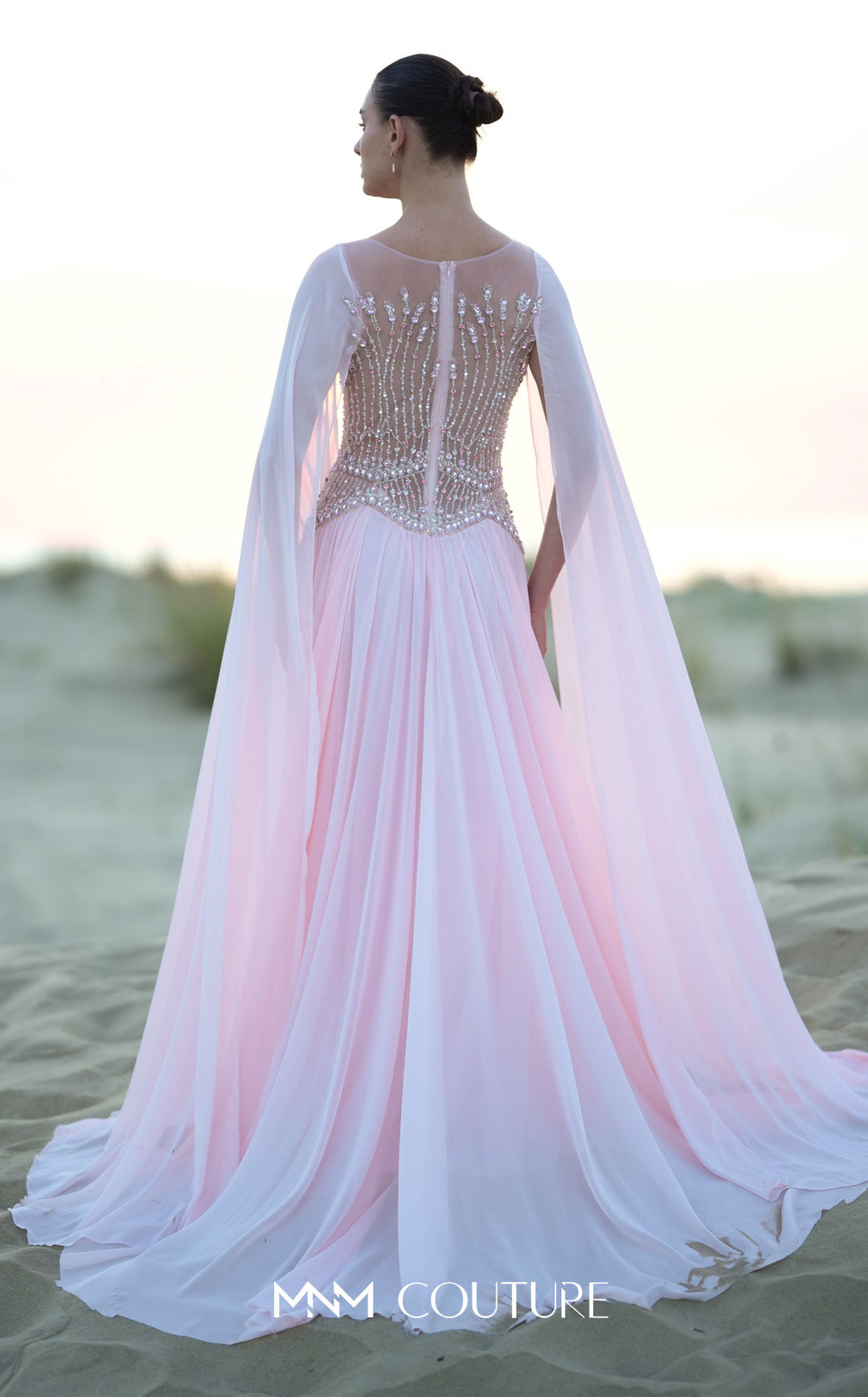 MNM Couture O09004 evening gown, back view