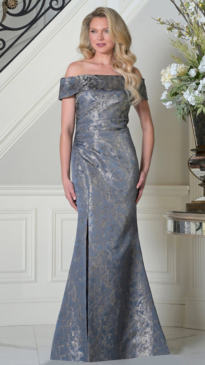 Rina Di Montella RD3511 Off-the-Shoulder Form-Fitting Floor-Length Evening Dress